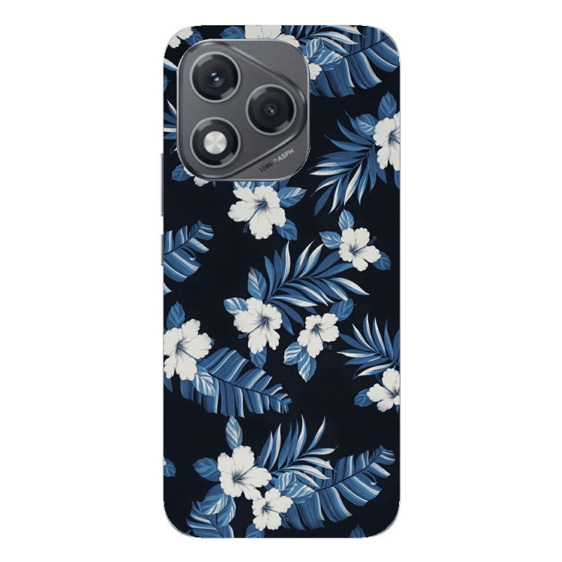 Honor 400 Lite flower blue laves Transparent Silicone TPU Θήκη